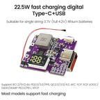 22.5W Mobile Power Module Power Bank Bidirectional Fast Charging Circuit Board With Digital/Light Type-C USB Suppor PD/QC3.0 2.0