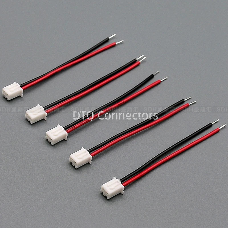 100Pcs JST XH2.54 XH 2.54mm Wire Cable Connector 2 Pin Pitch Male  Plug Socket  Wire Length 26AWG 24AWG