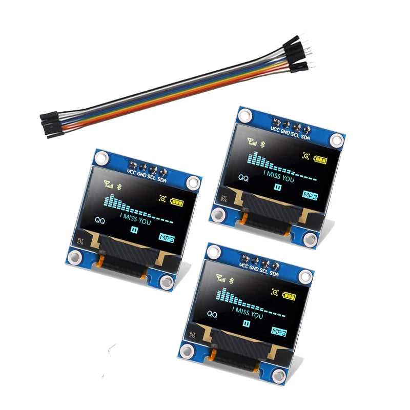 128x64 OLED Display Screen Module 0.96" I2C IIC SSD1306 Driver Board 4 Pin Serial Chip for Arduino ESP32