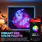 Smart RGB LED Curtain Fairy Lights, Remote-Controlled & Music-Synchronized, Indoor Outdoor Christmas Decoration Lights