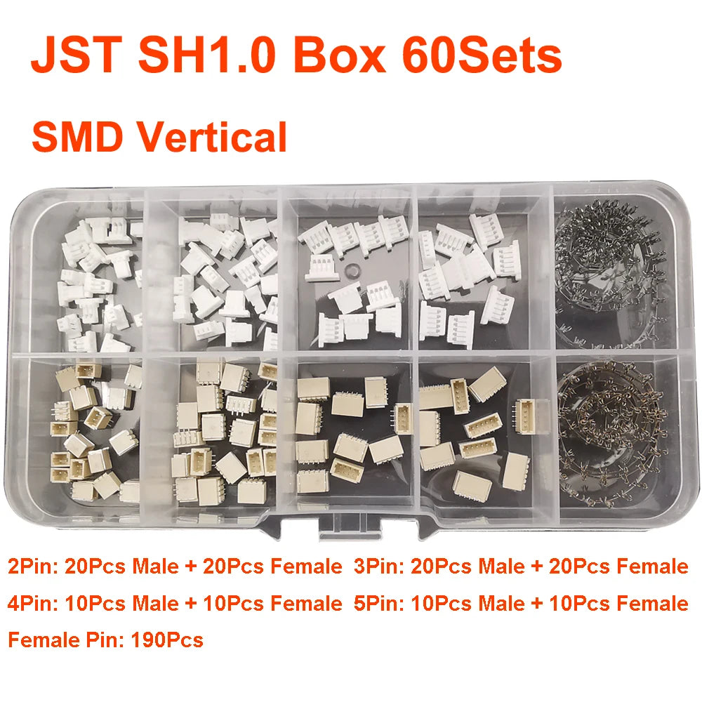JST Box SH1.0/MX1.25/PH2.0/XH2.54/VH3.96/SM2.54/SYP Pitch Connector Terminal Kit SMD/Straight/Right Angle Type DIY