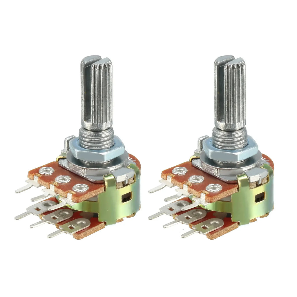 New 5pcs WH148 20MM 6Pin Dual Potentiometer B1K B2K B5K B10K B20K B50K B100K B250K B1M Ohm Variable Rotary Carbon Film Resistor