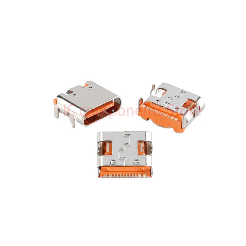 10Pcs USB Connector Type C Female Charging Port Jack 2/6/16 Pin Type-C Socket PCB Soldering SMD SMT DIY Repair Type C Adapter