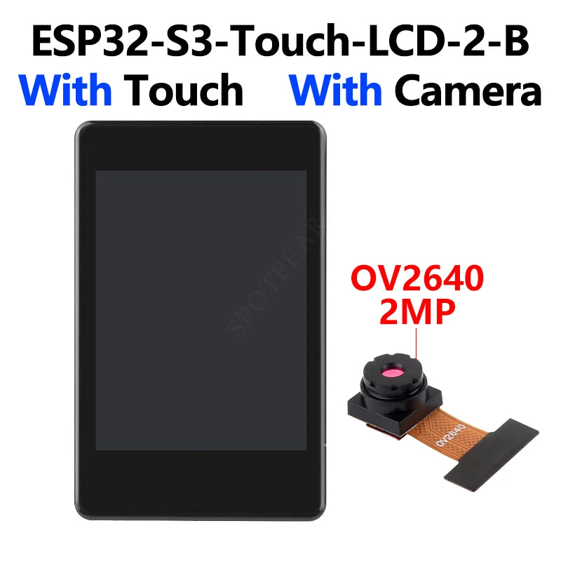 Waveshare ESP32-S3 2inch Capacitive Touch Display IPS 240×320 Camera Touch Option Supports WiFi Bluetooth Development Board