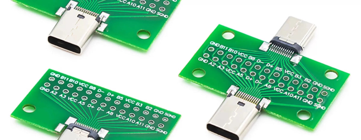 1PCS Type-C Revolution Female Test Board Adapter Plate with Pin Row 24P Male Seat Resistance Card USB3.1 Data Line Adapter