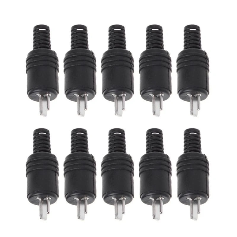 LXAF 10pcs Accessories Cable Solder HIFI Speaker Adapter Black Screw Terminals Tools DIN Plug 2 Pin  Male Mini Connector
