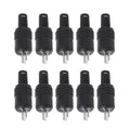 LXAF 10pcs Accessories Cable Solder HIFI Speaker Adapter Black Screw Terminals Tools DIN Plug 2 Pin  Male Mini Connector