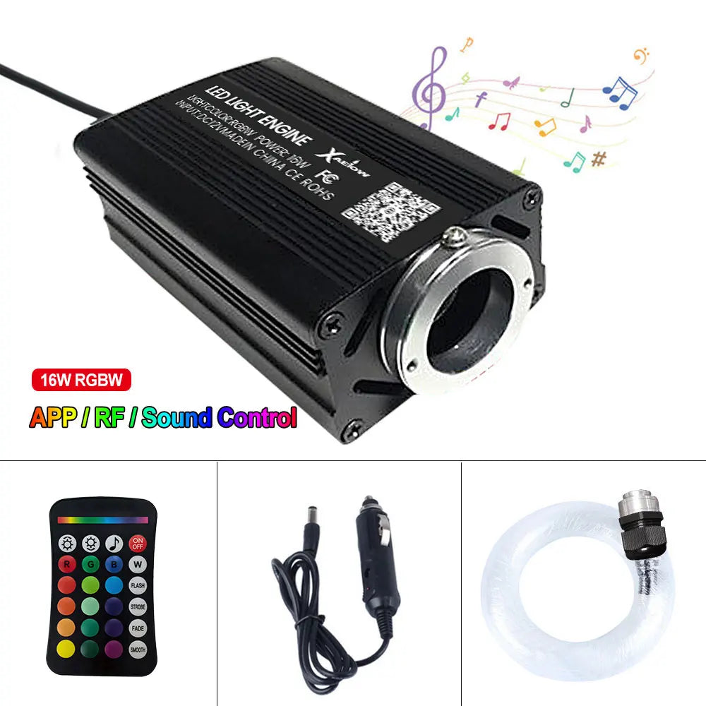 Car Starry Sky Light Auto Home Fiber Optic Lights Atmosphere Lamp Music Control Ceiling Lights RGB 12W 8 Colors Car Styling DIY