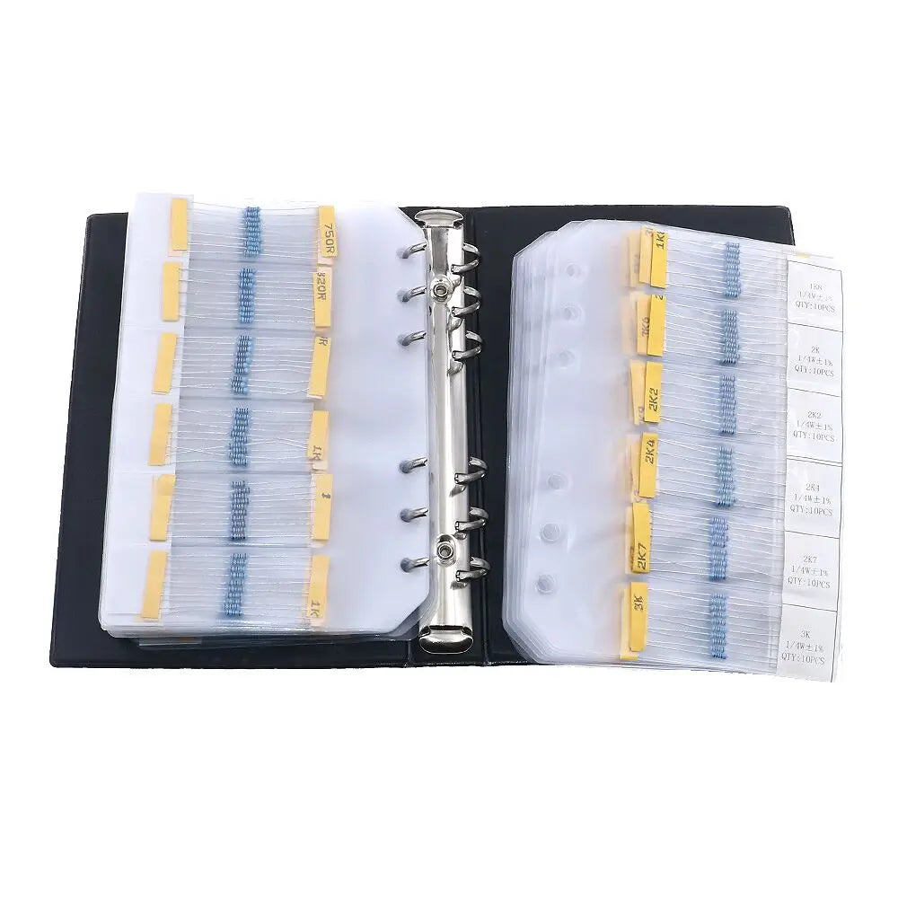 1300pcs 130Value 1% 1/4W Metal Film Resistors Sample Book 0.25W 1R-3M  Assorted kit