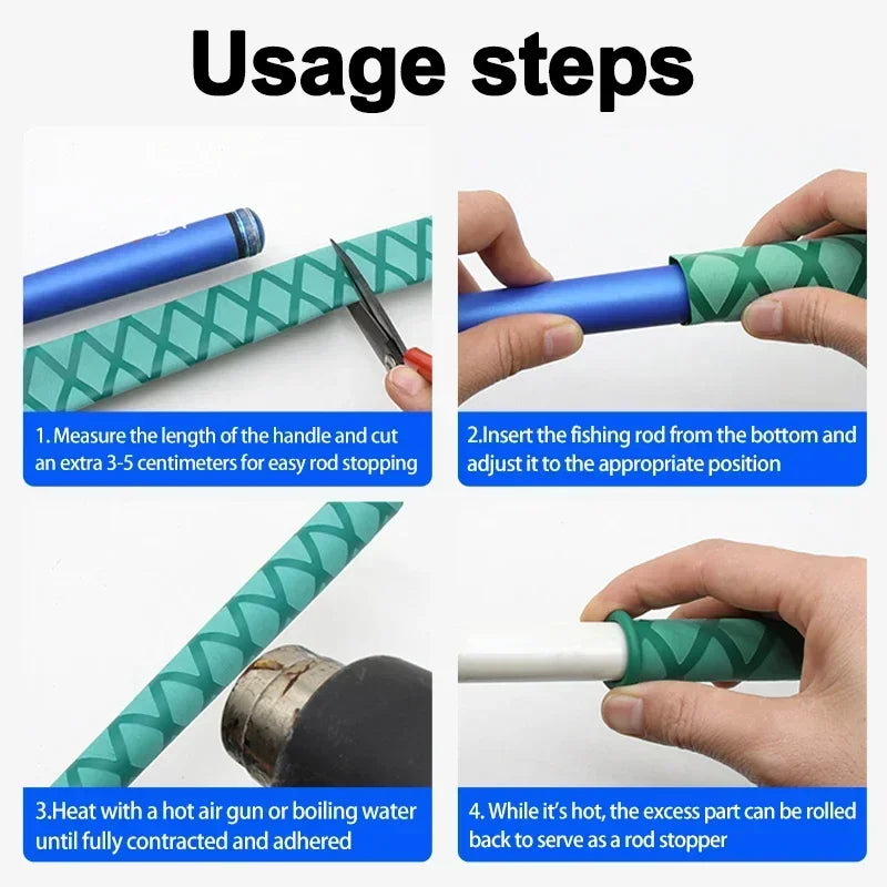 1pcs Anti-Slip Heat Shrink Tube 15mm ~ 60mm Handle Grip Repair Tool Protective Tubing Non Slip Insulation Sleeve for Fishing Rod