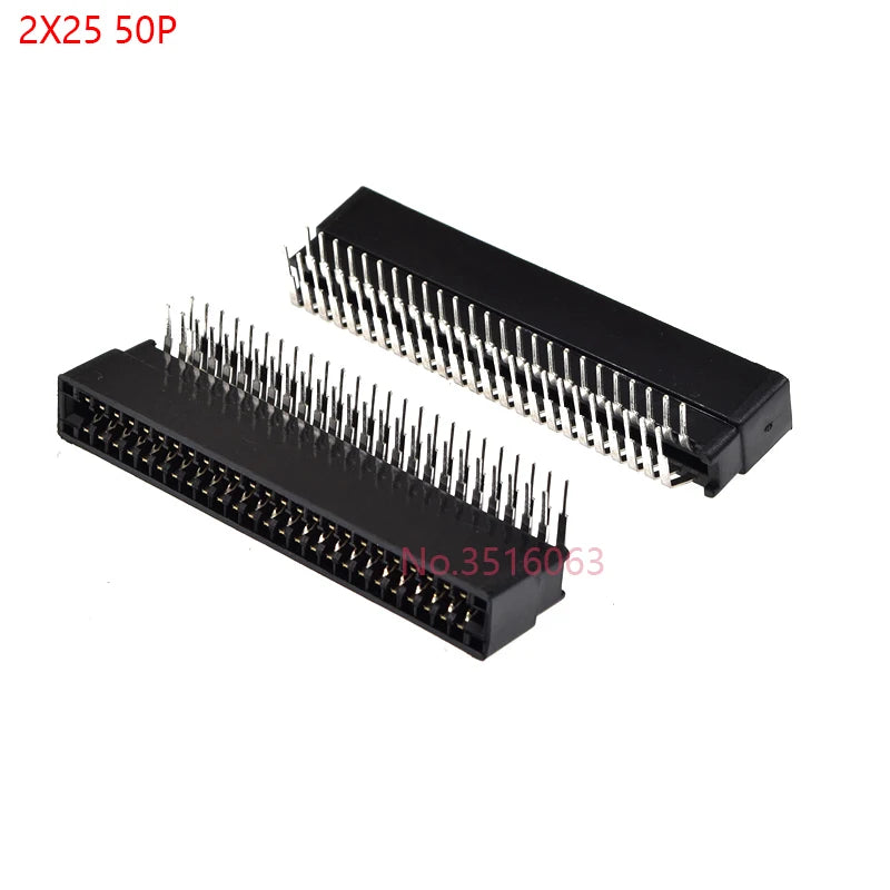 5pcs Right Angle Edge Card Connector Slot 2.54 mm Pitch 8/10/12/16/18/20/28/30/36/40/50/60/72/80/98 Pin PCB Gold Finger Socket