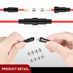 150PCS fast burning glass fuses with 10PCS 5x20mm inline fuse holder screw type 16AWG 250V 0.1A-20A glass tube fuse combination
