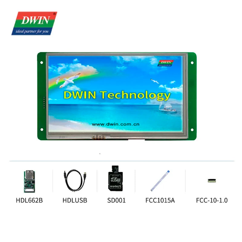 DWIN 7 Inch 800*480 HMI Intelligent TN TFT LCD Display Module UART Commercial Grade Capacitive Touch Screen DMG80480C070_03W