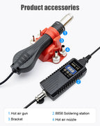 JCD 8858A Micro Hot Air Gun 750W Soldering Rework Station LCD Digital Display Hair Dryer Welding Repair Tools BGA SMD Heat Gun