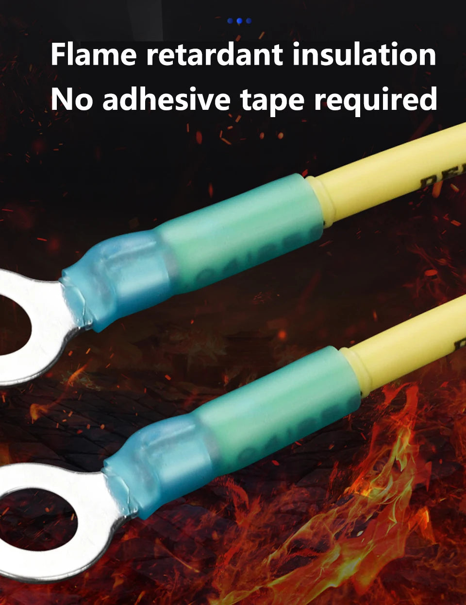 Heat Shrink Ring Round Insulated Terminals Wire Cable Connectors Wiring Crimp Terminals RV1.25/2-5/6/8 Marine Seal Up Waterproof