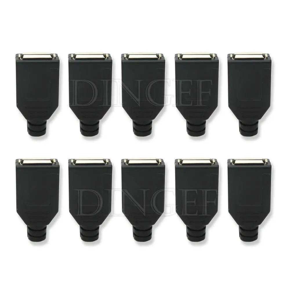 5PCS Type A Male Female USB 4 Pin Plug Socket Connector With Black Plastic Cover Type-A DIY Kits ibuw