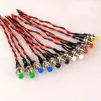 12pcs 7mm 3V-6V-12V-24V-230V/1A Prewired Mini Momentary Push Button,SPST Nomal Open ON/Off 2 Pin Round Button for Model Railway