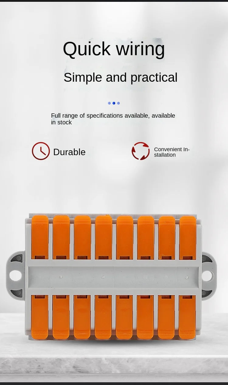 Wire Connector 2/3/4/5/6 Pin Universal Docking Fast Wiring Conductors Push-in Terminal Block Cable Splitter High Power Connector