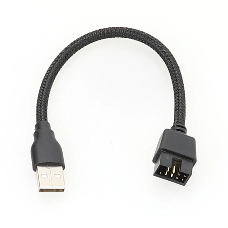 USB A Male to 9‑Pin Motherboard USB Header Extension Cable USB2.0 Mainboard Front Panel Internal Adapter Cord