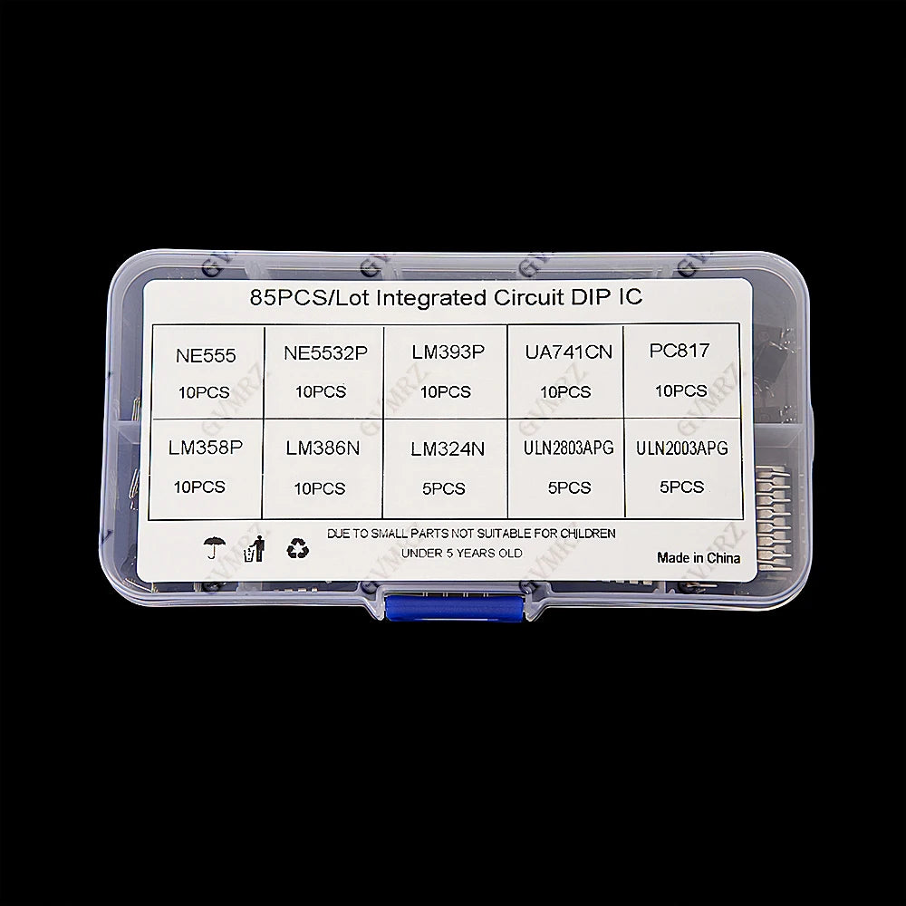 10Values 85PCS IC LM393P UA741CN Chip IC Kit DIP Direct Insertion Single Precision Timer LM358 NE555 LM358P NE5532P PC817