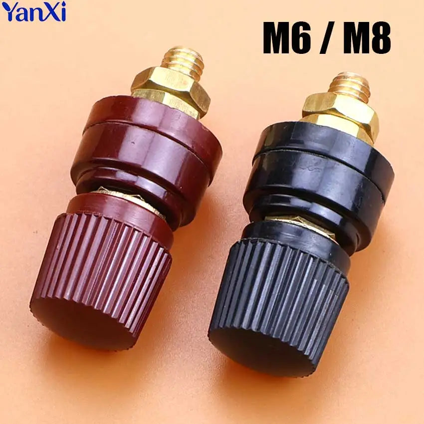1/2pcs Red Black 6mm 8mm Pure Copper Terminal Blocks Power Supply Terminals M6 M8 Welding Machine Inverter Post Connector