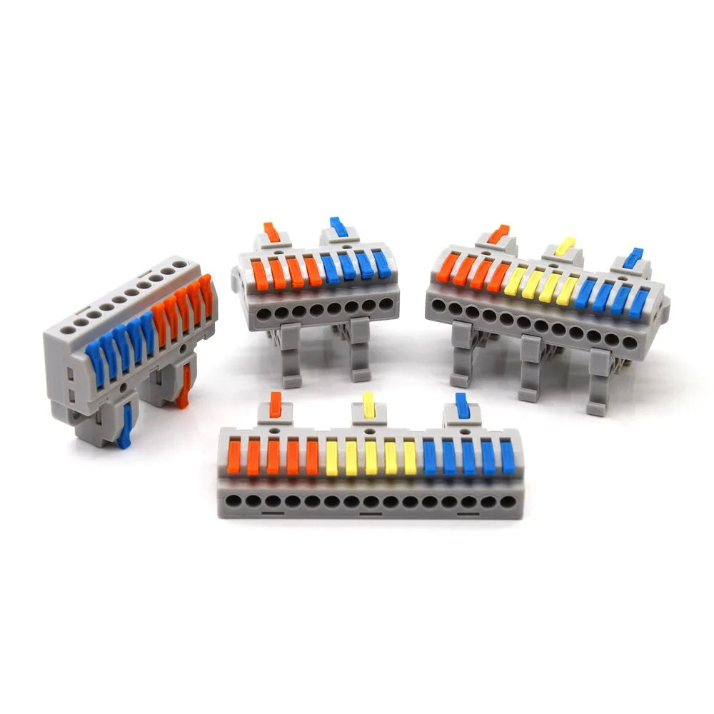 1PC Wire Connector Electric Universal Quick Conductor Splitter Push-in LED Cable Terminal Blocks Mountable Rail Junction Box