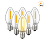 50PCS C7 LED Light Bulbs Plastic Shatterproof E12 Candelabra Base 1W Equal to 10W Replace Bulb For Outdoor  Decor String Lights