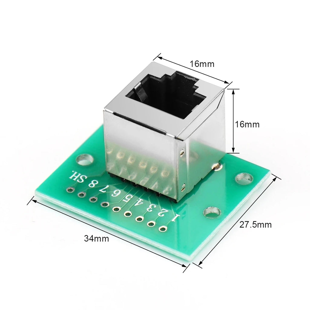 TZW 1Pcs RJ45 Adapter Board To XH2.54 Modular Ethernet Connector Adapter Network Interface + Breakout Board + Pin Header