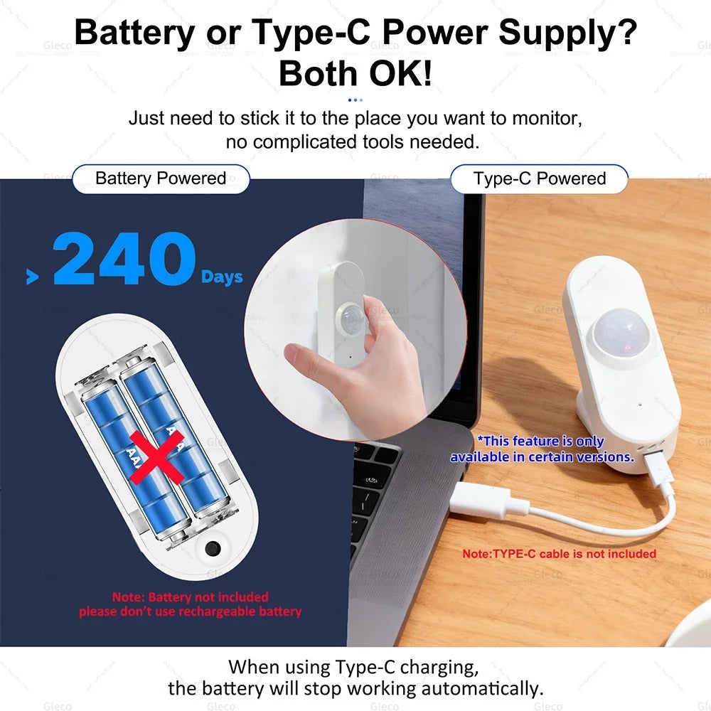 Zigbee /WIFI Human Presence PIR Motion Sensor Luminance Temperature Humidity Detector USB/Battery For Smart Life Tuya Z2M