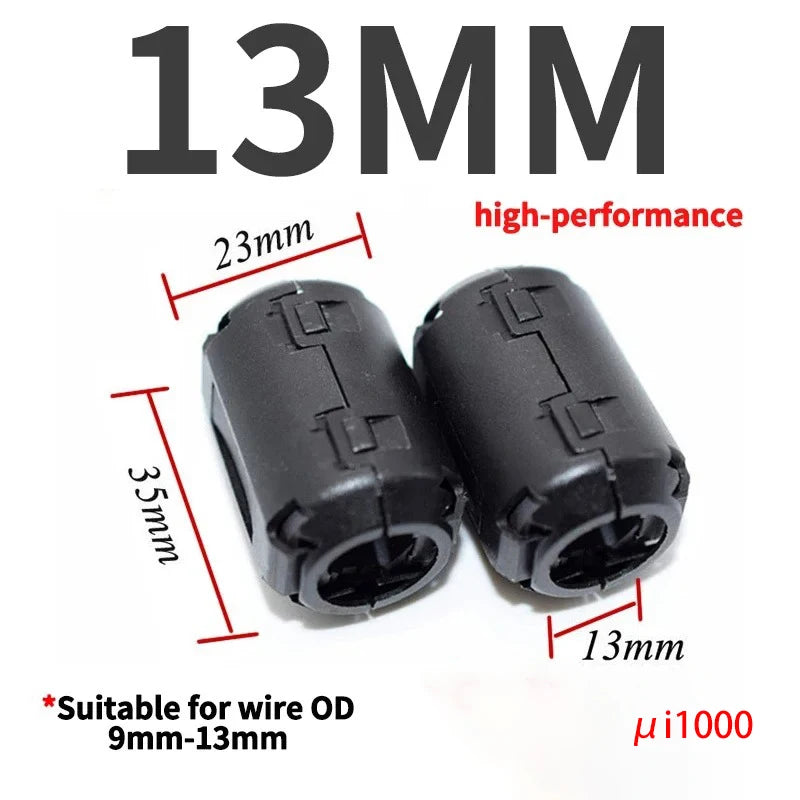 10/20Pcs Clip-on Ferrite Core Ring Bead 3.5-15mm EMI RFI Noise Filter Snap Cable Clip Choke for Black Audio Video Wire