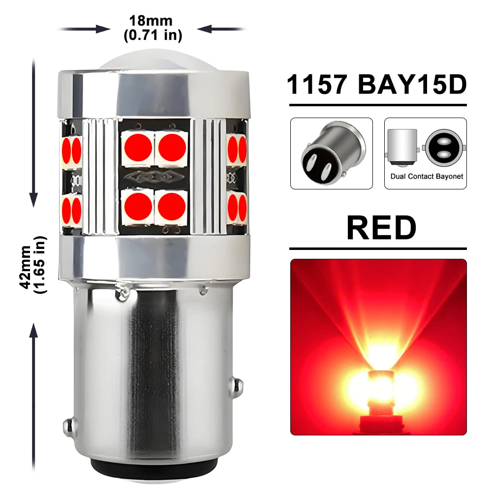 2/4 PCS CANBUS 1156 BA15S 1157 BAY15D LED Bulb For Car Turn Signal Reverse Brake Parking Lights 12V 24V 3030-24SMD 1000LM White