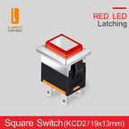 LANBOO High-End Quality Latching  Rocker Switch 20A 16Amp Current Push Button 2no2nc with LED 3-8V/9-24V/220V
