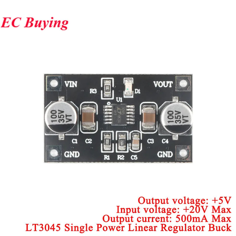5Pcs/1pc LT3042 LT3045 Single Power Linear Regulator Module 3.3V 5V 12V Low Noise Ripple Radio Frequency Power Board 200mA 500mA