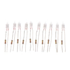 High Quality 10Pcs Neon Light Bulbs 4*10mm 5*13mm Main Power Indicator With Resistance 220V Red/Blue/Green