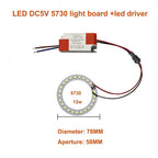 DC5V LED Light Beads Light Source SMD 2835/5730 LED Ring Board Aluminum Lamp Plate Accessorie 10W 12W with SM Female and Driver