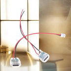 5/10Pcs Transparent 2Pin Waterproof USB-C Female Charging Socket With LED Light Type-C Power Input Connector