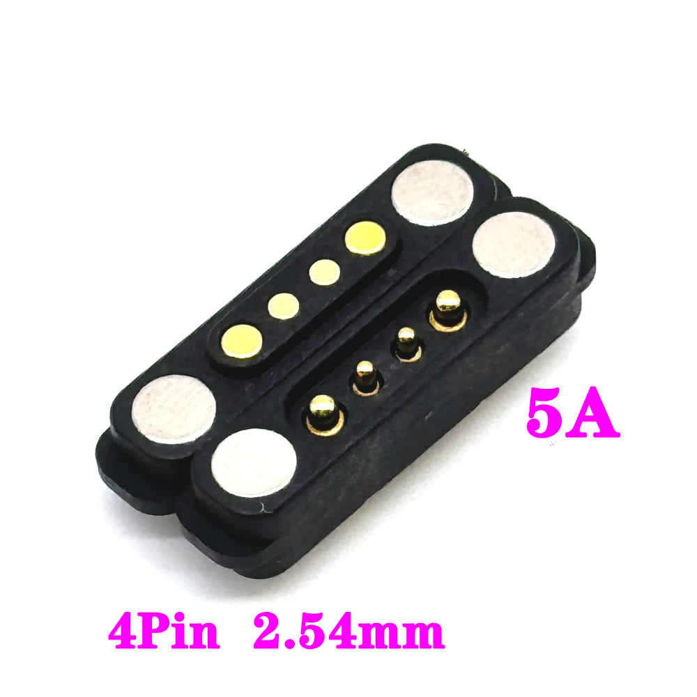 1sets DC 36V 5A Waterproof Magnetic Pogo Pin Connector 5Pin With Ears Pogopin Male Female Spring Loaded DC Power Socket