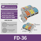 10/100Pcs Lever Wire Connectors, Compact Splicing Wire Connector, 2 3 5 Way Electrical Connectors, for Quick Connect 28-12 AWG