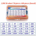 300pcs/600pcs/820pcs 1% Resistor Set Resistance 1/4W Metal Film Resistors Kit 10Ohm ~1M Ohm 30Values Electronic Components Kit