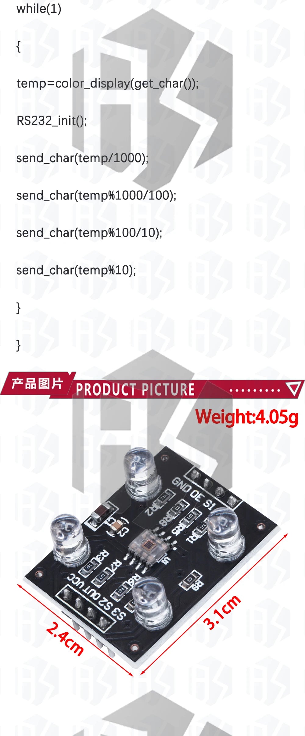 GY-31 Color Recognition Sensor Module (TCS230/TCS3200 Compatible): For Arduino