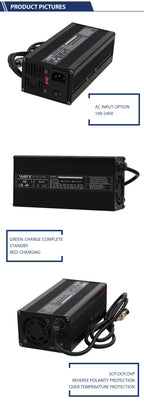67.2V 5A Lithium Battery Charger For Pack 16S 60V Li-ion Lipo Aluminum Case With Fan