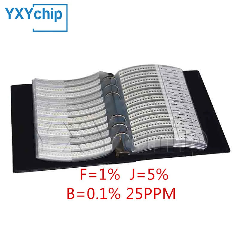 0201 0402 0603 0805 1206 1210 2010 2512 SMD Resistor Sample Book 0.1%1%5% Tolerance 170 Value Classification Resistor Kit 0R~10M