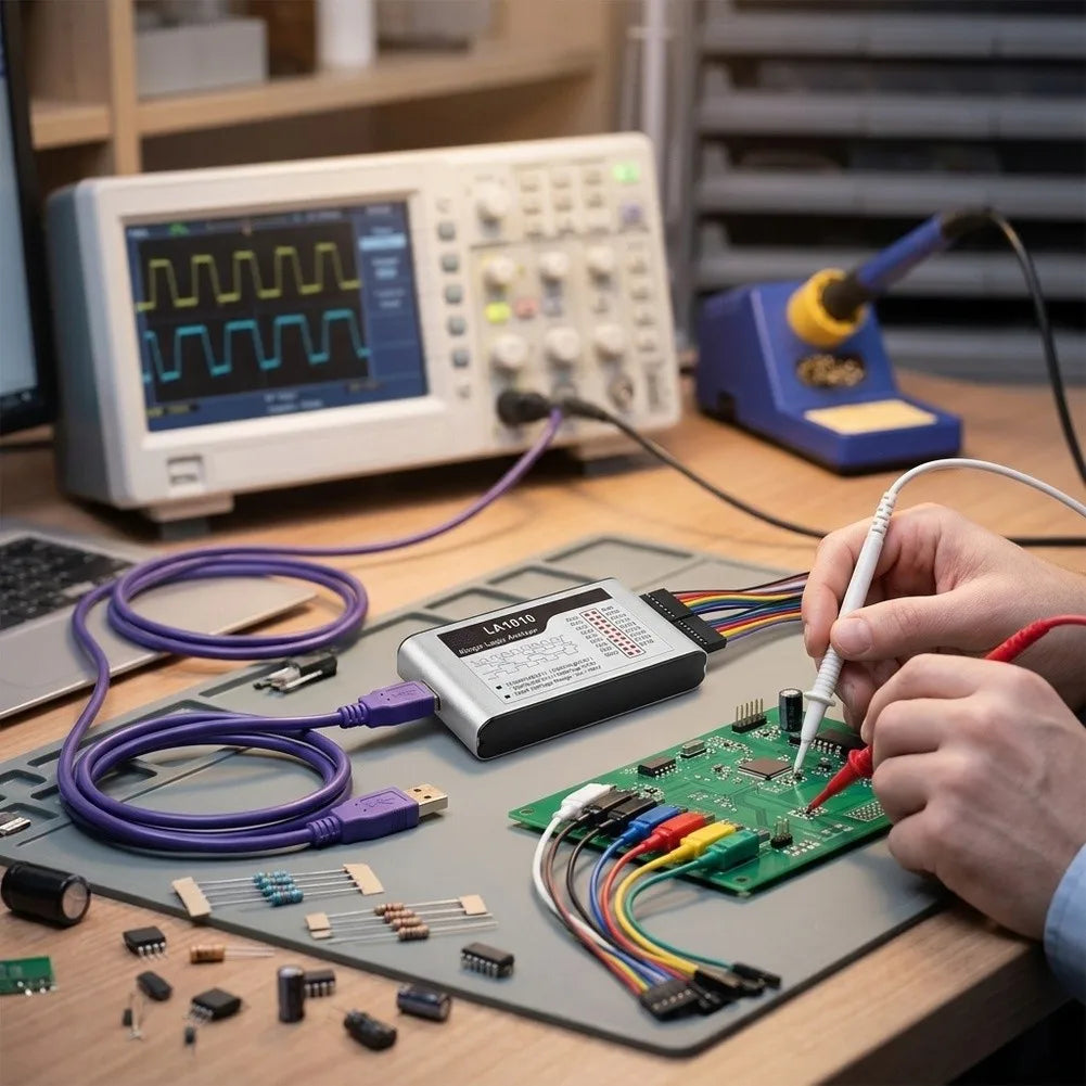 LA1010 16 Channel For Logic Analyzer 100MHz Sampling Rate For Protocol Debugging UART I2C For SPI For RS232 Electronic Testing