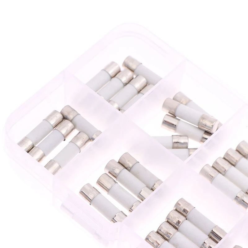 100Pcs Boxed Ceramic Fuse Cartridge 5MM X 20MM Slow Blow T 0.25A 0.5A 1A 2A 3A 5A 8A 10A 15A 20A 250V Ceramic Fuse