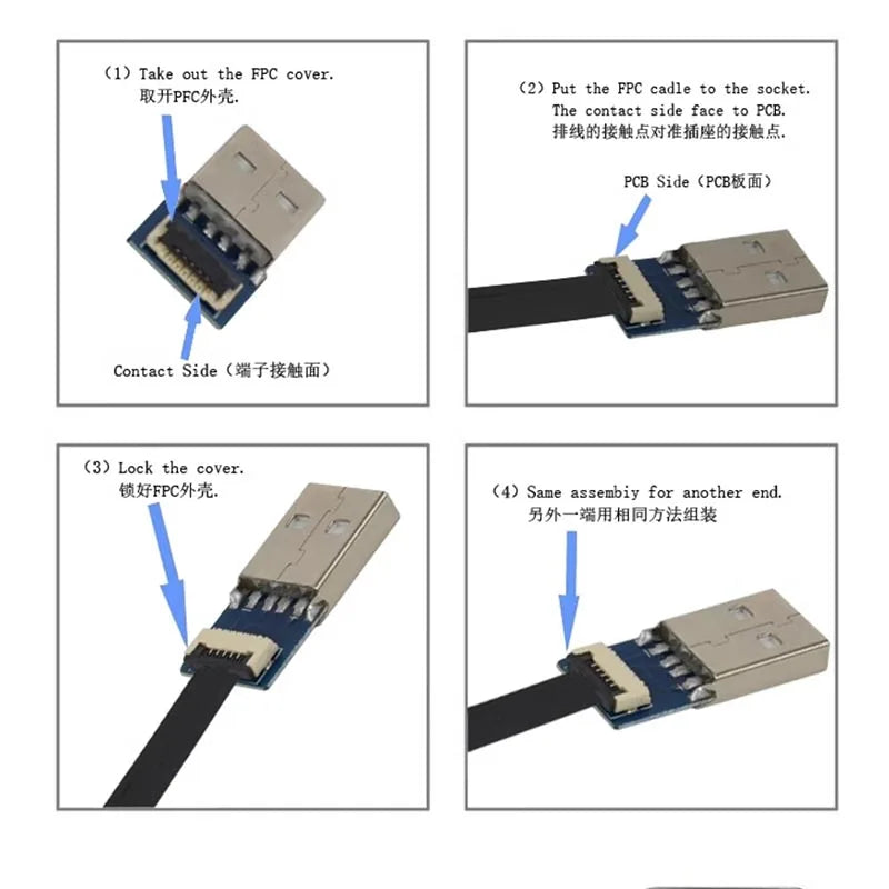FFC Type-C Mini Micro USB Extension Ribbon Cable 90 FPV Slim Flat Soft Flexible FPC Charge FPV Brushless Handheld Gimbal Monitor