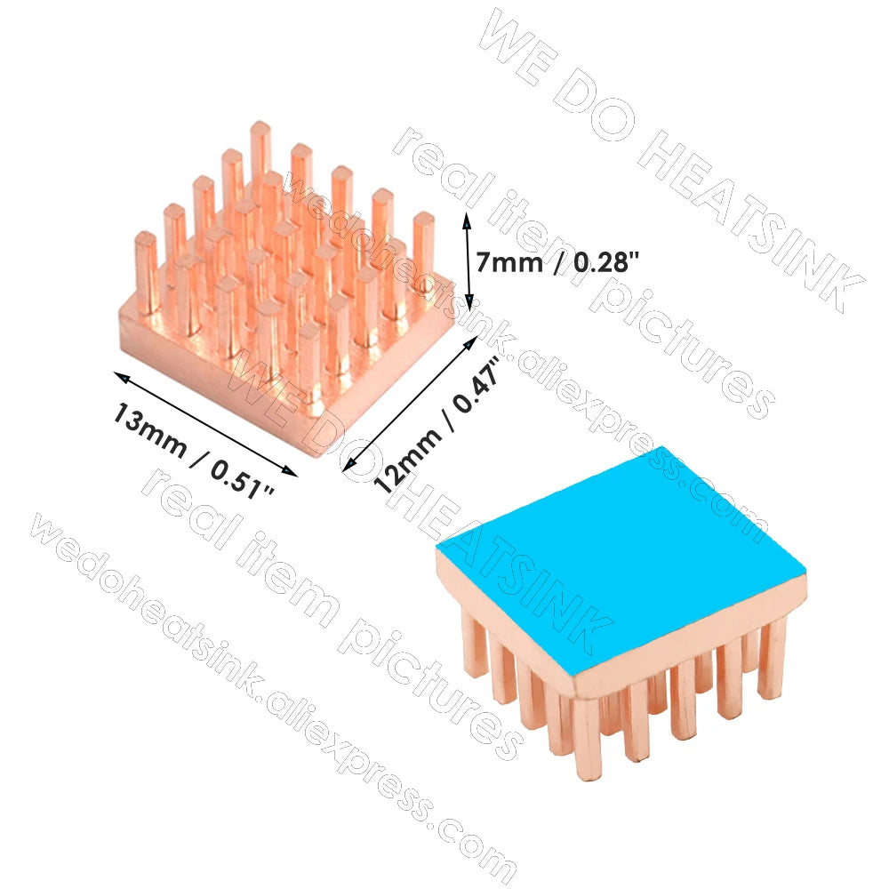 WE DO HEATSINK Small Tiny Useful Pure Copper Heat Sink Without or With Thermal Pad For Raspberry Pi Banana Pi IC Chipset Package