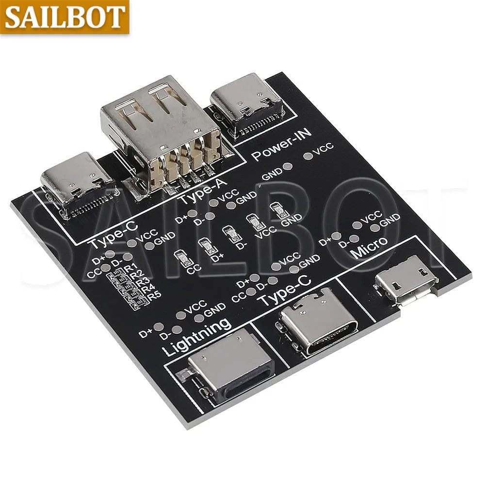 DT3 Data Cable Detection Board Type C USB C Micro USB Cable Tester Detector for Apple IOS Android Fast Quick Charging Lighting