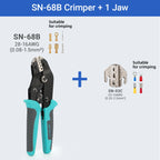 Crimping Tool Set Electrician Tools Quick Change Jaws For Crimp Terminals Dupont JST Non Insulated Open Barrel Ferrule Solar MC4
