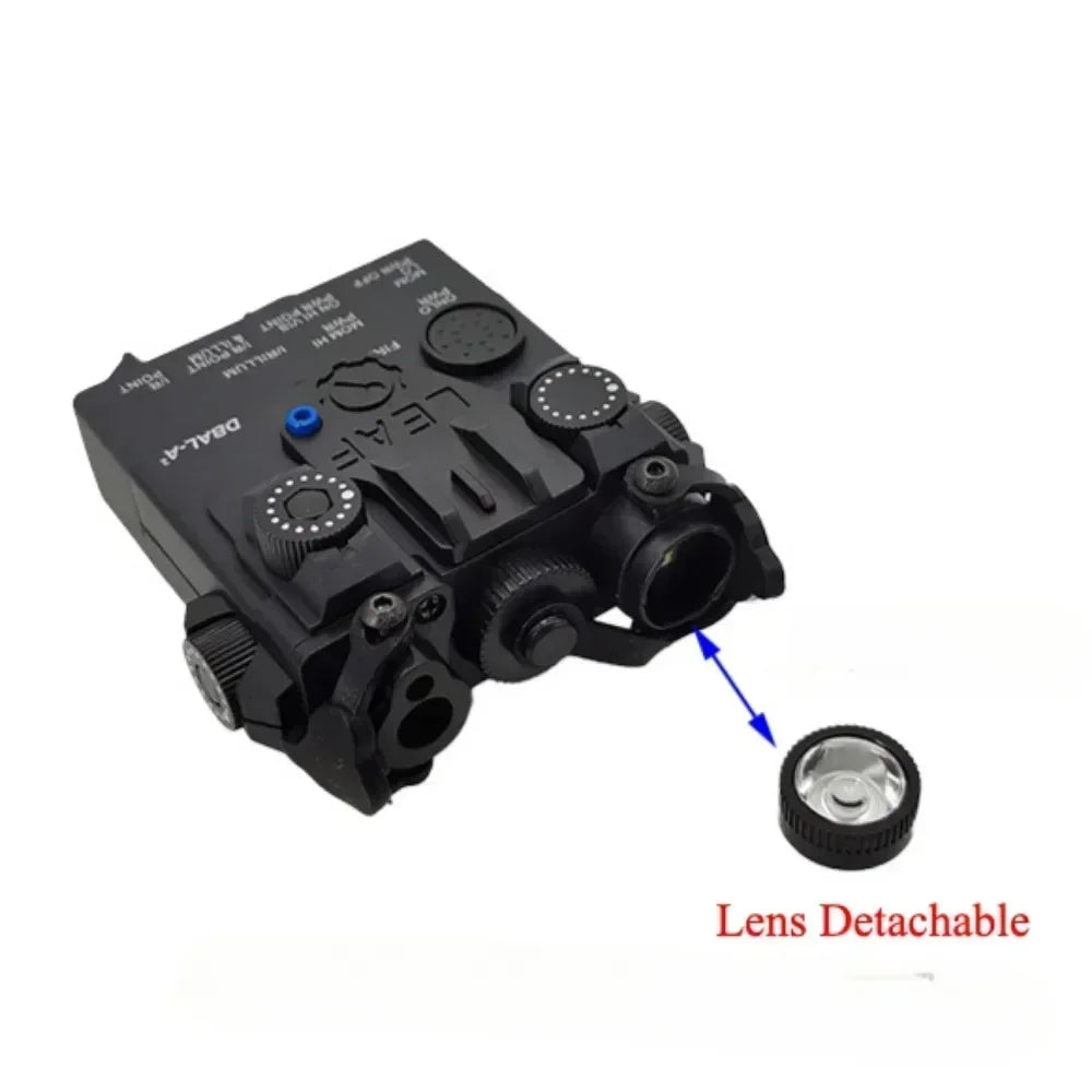 DBAL-A2 Red Green Laser Sight, White LED Flashlight Integrated Design, Aiming Indicator for 20mm Rail Outdoor Toy Parts