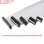 Gray 30CM Flat Ribbon Data JTAG ISP Download Cable 2.54MM Pitch FC-6/8/10/12/16/20/26/30/40/50/60/64 PIN for DC3 IDC Box Header